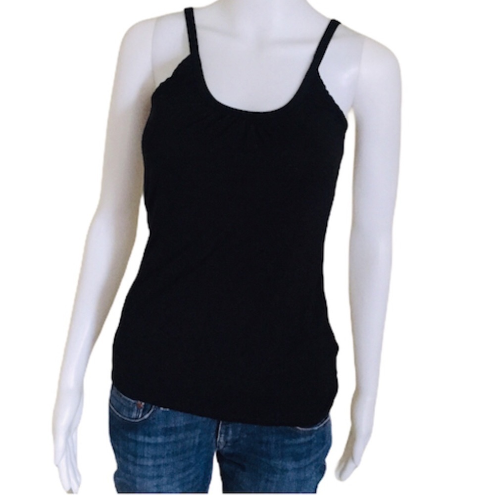 RW&CO Camisole Strap Scoop Neck Tank Top Minimalist Black XS